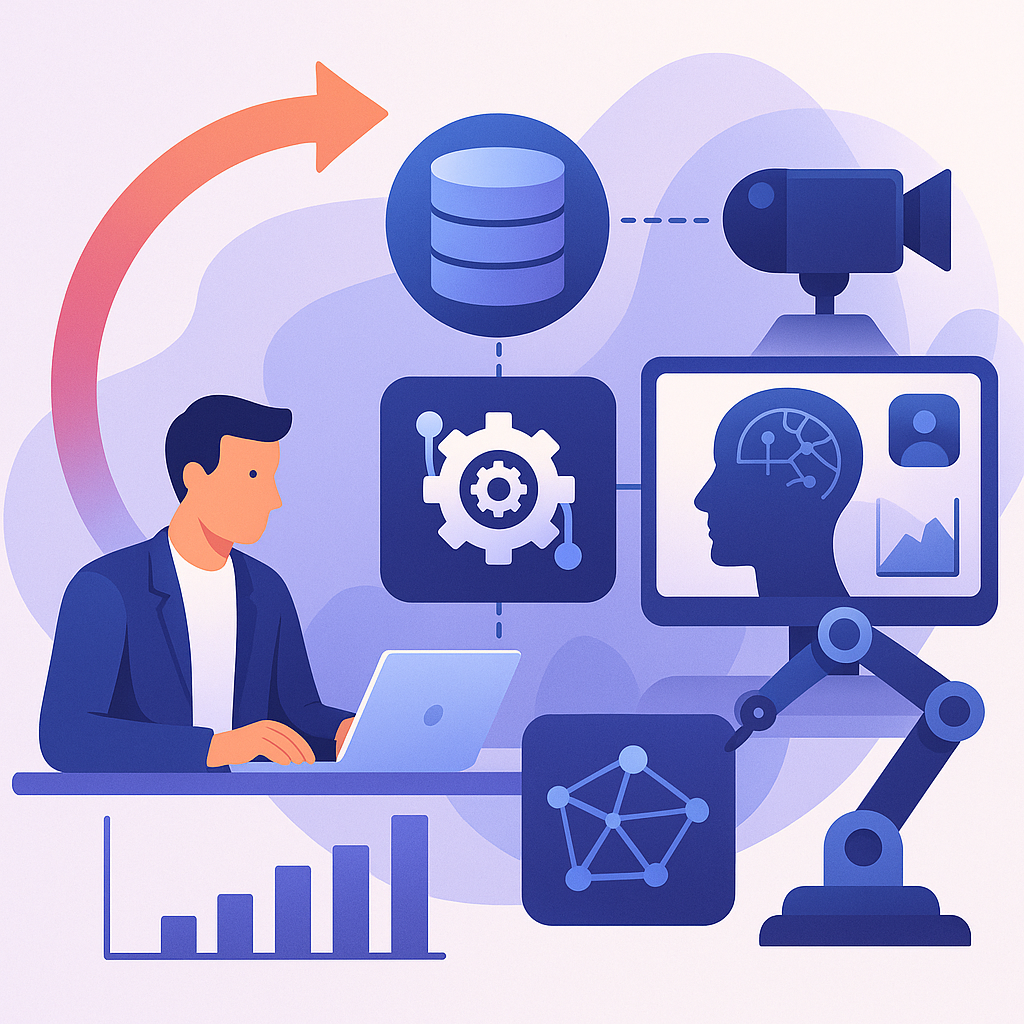 Digital transformation and AI technology illustration